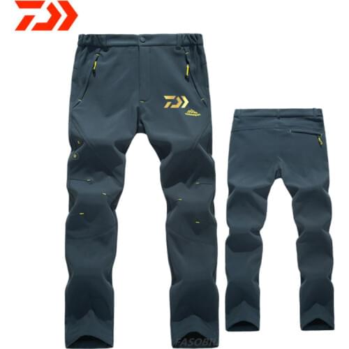 Daiwa Men Hot Season Hiking Trekking Fishing Camping Climb Run Trousers Plus Velvet Waterproof Keep Warm Outdoor Fishing Pants