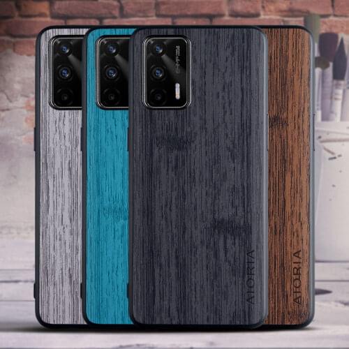Case for OPPO Realme GT 5G Vintage design soft TPU with PU leather skin 2in1 material coque fundas covers for Realme GT 5G