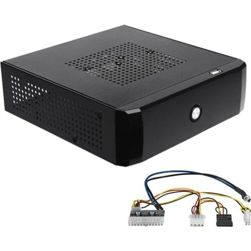 M01 Mini ITX Case with 84W 12V Power Supply Board HTPC Chassis Case USB2.0 ITX Enclosure Industrial Control Chassis