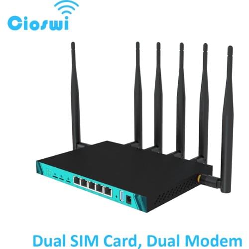 Cioswi WG1602 Gigabit Dual-Card Multi-Mode Intelligent 1200M 4G LTE Dual SIM Card Router Openwrt CAT6 Router Wifi Modem With Sim