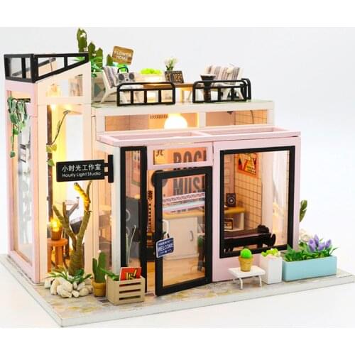 CUTEBEE DIY Dollhouse Wooden doll Houses Miniature Doll House Furniture Kit Casa Music Led Toys for Children Birthday Gift M903