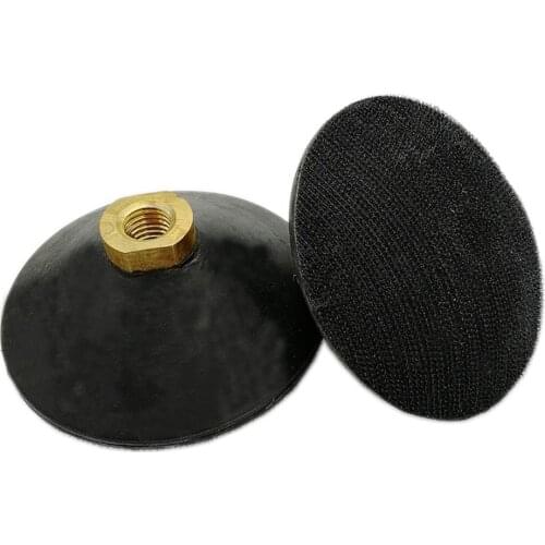 SHDIATOOL 2pcs 100mm Rubber Back Pad for Convex Wet Polishing Pad Holder with M14 or 5/8-11 Thread 4 inch Soft and Strong Body