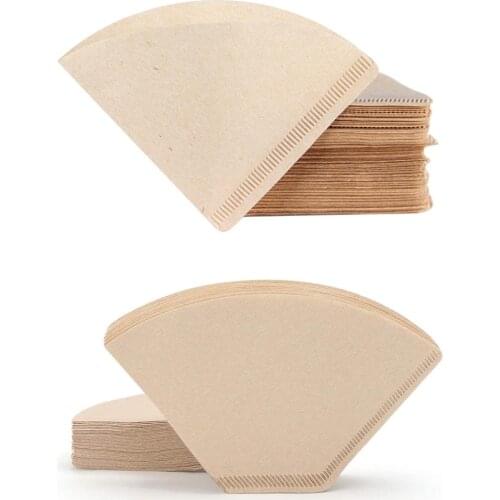 Coffee Filter Paper Unbleached 100% Natural Coffee Filter Paper Style Coffee Maker Fits 1-2 Cups and 1-4 Cups