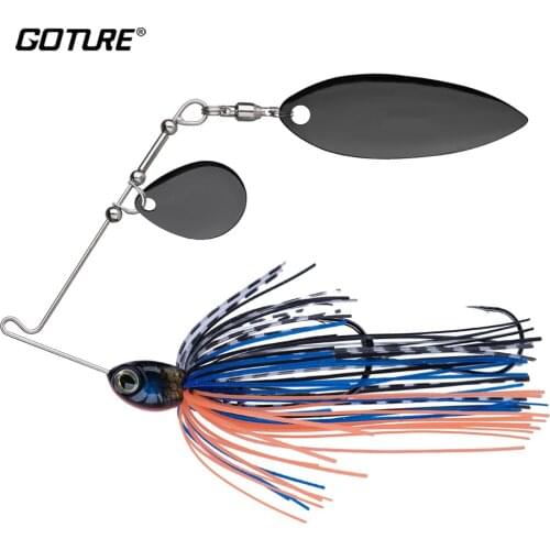 Goture Scylla Double Hooks Spinner Bait Noise Maker Metal Spoon Spinnerbait Bass Fishing Lure 18g 22g