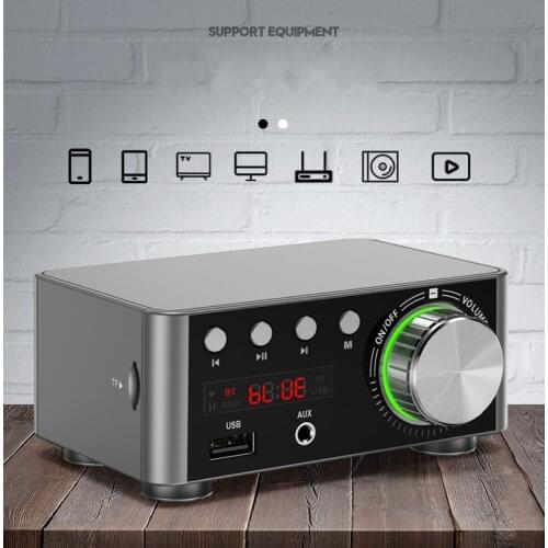 HIFI Audio Amplifier 50WX2 Bluetooth 5.0 Digital Power board Stereo AMP Amplificador Home Theater USB TF Card Player