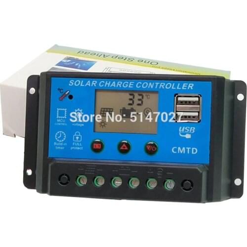 Good Quality 20A 10A Solar Charge Controller CMTD-A2410/ CMTD-A2420 10amps 20amps PWM Solar PV Regulator with current display