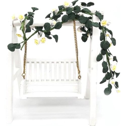 22cm 1:12 Simulation Doll House Garland Fake Rose Flower Branch Garland Doll House Garden Ornaments Kids Toys