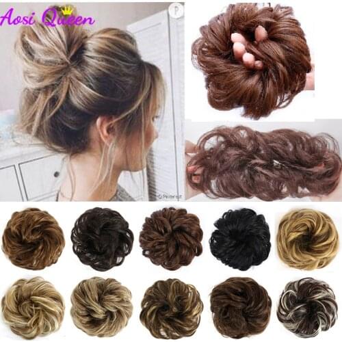 AS Hairpiece Synthetic Tousled Messy Bun Hair Elastic Band Updo Chignon Hair Hairpiece For WomenDropshipping Supplier
