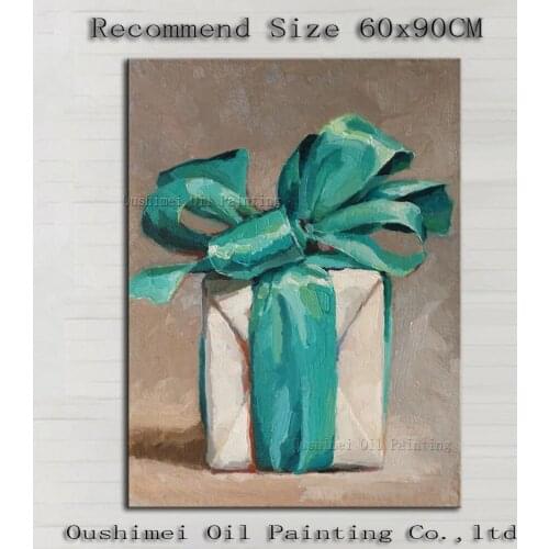 Skills Artist Pure Hand-painted Modern Wall Decorative Painting Abstract Modern Gift Box Oil Painting For Living Room Decoration