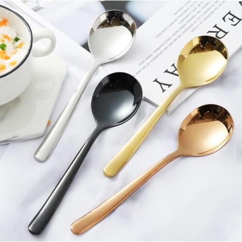 Coffee Spoon Kitchen Dessertspoon Dining Round Shape Coffee Stainless Steel Home Mini Coffee Spoons Tableware Cutlery 1pcs