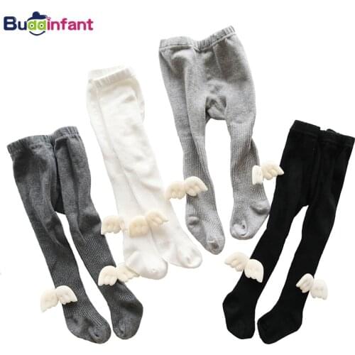 Kids pantyhose girl baby tights infant girls stockings angel wings babies cotton warm tight toddler boys newborn stocking white