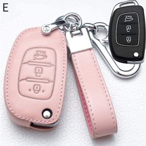 Leather Car Key Cover Case for Hyundai I30 Ix35 IX45 IX25 I10 I20 HB20 Sonata Verna Solaris Santa Elantra Mistra Protection