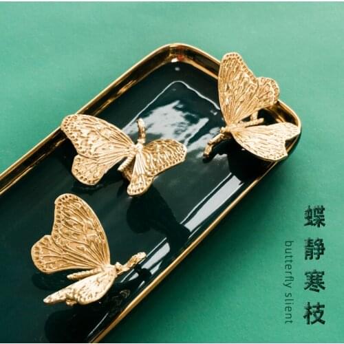 Brass Butterfly Handle American Retro Copper Handle Wardrobe Cabinet Drawer Shoe Cabinet Pure Copper Handle