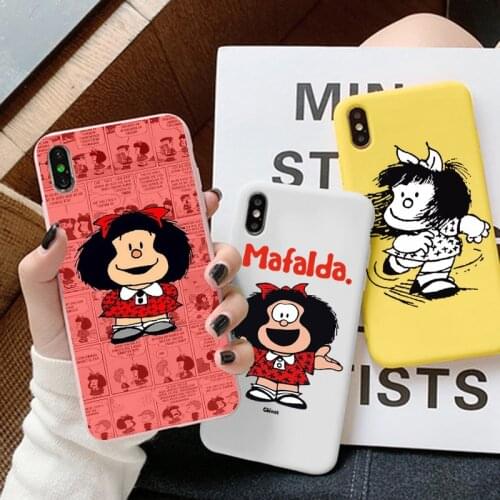 Mafalda Cartoon Phone Case For iphone 11 12 Pro Max 12 Mini XS Max 8 7 6S Plus XR Xs X SE 2020 Soft Silicone Phone Case Cover