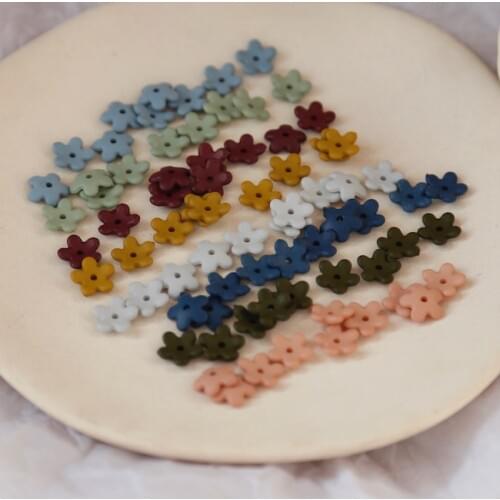Multi-Color Retro Small Flower Fog Resin Beads Japanese DIY Handmade Accessories Earrings Jewelry Material