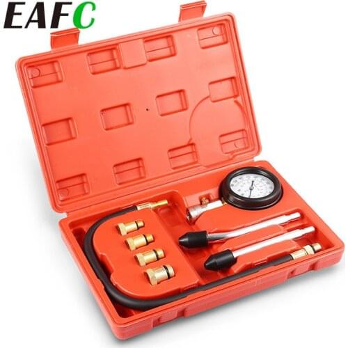 3/8pcs Car Petrol Engine Pressure Gauge Tester Kit Set Compression Leakage Diagnostic Compressometer Tool Set With Case