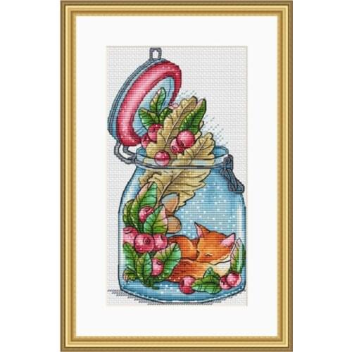 G Counted Cross Stitch Kit Fan blowing a fan Handmade Needlework For Embroidery 14ct Cross Stitch The Little World of the Fox