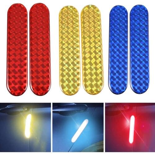 2pcs/set Car Door Stickers Universal Safety Warning Mark Reflective Tape Strips Auto Driving Reflector Strips Sticker Wholesale