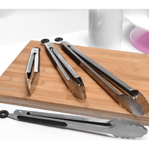 Stainless Steel Food Clip Bread Buffet Barbecue Clip Baked Pastry Special Non-Slip Handle Salad Plate Fruit Tool BBQ