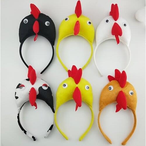 Animal 3D Chicken Headband Kids Adults Boy Girl Cosplay Headwear Birthday Costume Party Halloween Christmas