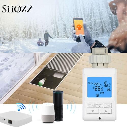 Zigbee Programmable Thermostat Radiator Valve Thermoregulator Radiator tuya app Voice Control Works with Alexa Google Home