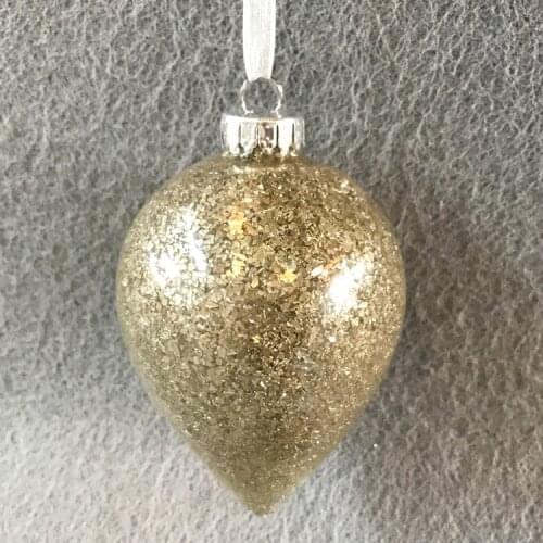 Christmas Decoration Glass Pendant Gift foreign trade mall store layout creative gift 7cm golden fat tip
