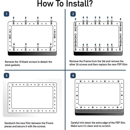 K92F LD 002R/LD 002H FEP Release Films 10 Paper Funnel Filters Spatulas Mold Taking Combination 7.87X5.51in 3D Printer Parts