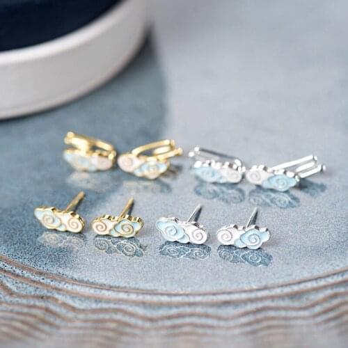 Anime Grandmaster of Demonic Cultivation S925 Silver Ear stud Earrings Cosplay Men Women Take Photo Props accessories Xmas Gifts