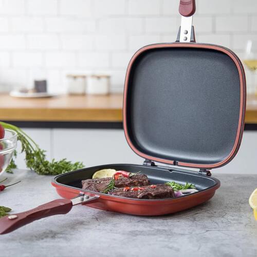 32cm Double Side Frying Pan Non-stick Flip Frying Pan With Ceramic Coating Pancake Maker For Household Kitchen Cookware