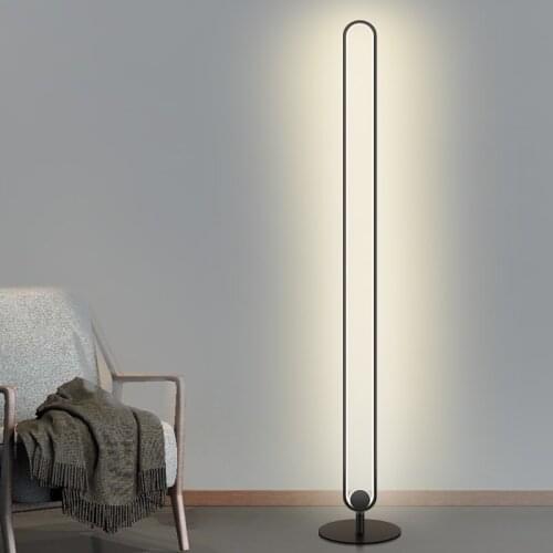 Modern Minimalist Led Floor Lamps for Living Room Circular Standing Lamp Stand Vertical Floor Light Fixtures Bedroom Home Decor