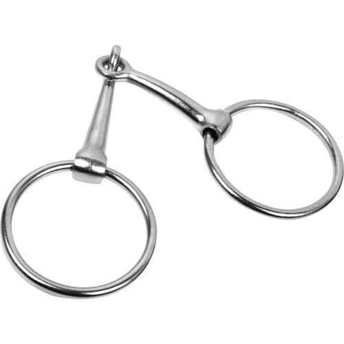 Loose Ring French Link Horse Bit Silver Iron Mouthpiece Size 5 Inch