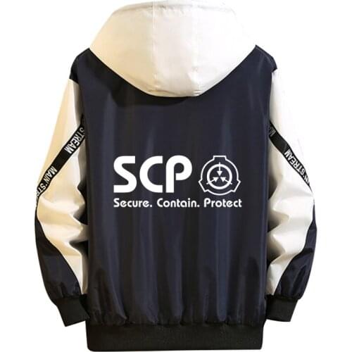 Hot Sale Thin Jacket SCP Cosplay Hoodie Role Luminous Print Zipper Camouflage Splicing Tops Summer Student Sport Fashion Coat