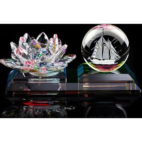 GOOD LUCK # efficacious HOME House CAR Talisman- exorcise evil spirit The town house 3D Lotus Crystal ball decoration statue