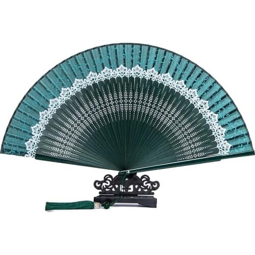 New Arrival Japeneses Black Leques Ladies Folding Silk Hand Fans,Wholesale Personalized Bamboo Fan Of Old Wedding Decoration 9