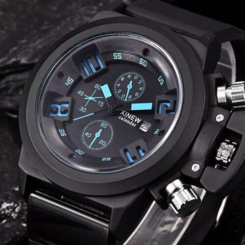Wholesale XI fashion casual military Date quartz watch men luxury analog Rubber Band wrist watch man Vintage watches 7166