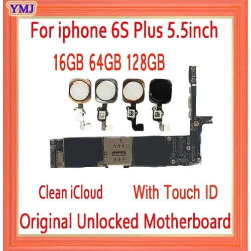 Factory Unlocked For iPhone 6s Plus Motherboard Full Tested For iPhone 6s plus Logic Board With/Without Touch ID Mainboard