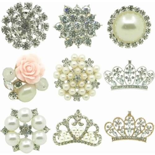 3pcs Pearl Rhinestone Jewelry Accessories for Women Diy Hair Accessories Boutique Crown Rhinestones for Flower Headband