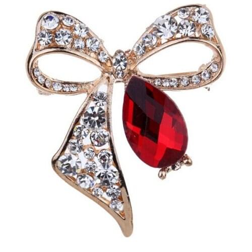 High Quality Rhinestone Brooch For Women Bow Knot Broches Fine Jewelry Brooches Pins For Business Wear