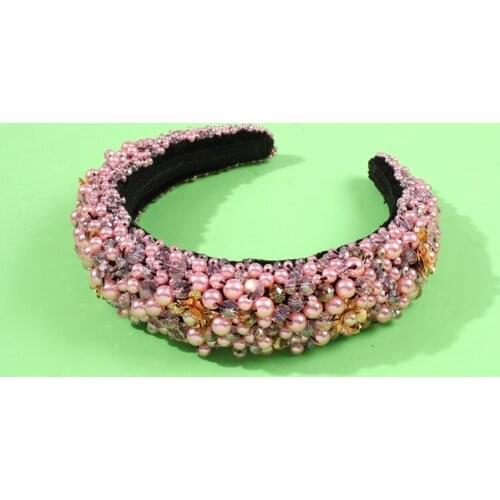 Sponge Pearl Crystal Head Wear Fashion Hair Bands For Women Hair Holders Hair Accessories Girls For Female Hot Lalynnly F18591