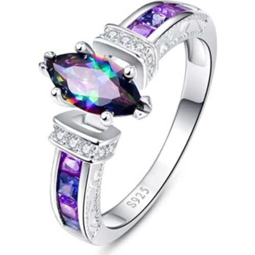 1 PC Fashion Joker Fine Colorful Oval Zircon Rings Womens Jewelry Direct Olive green