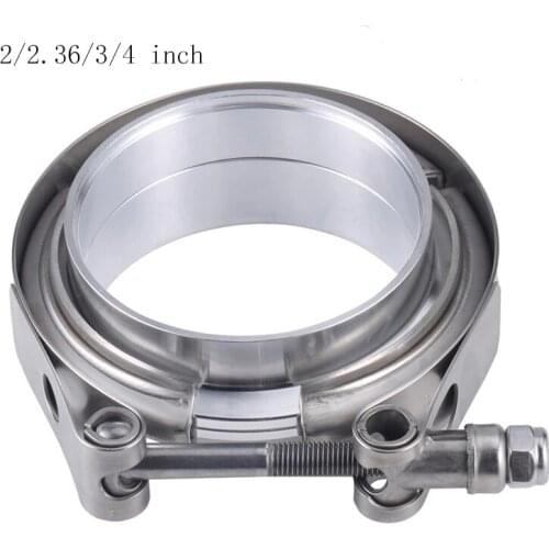 2/2.36/3/4 inch V-Band Clamp Stainless Steel Exhaust Downpipe Clamp Flat Flange Assembly Car Accessories