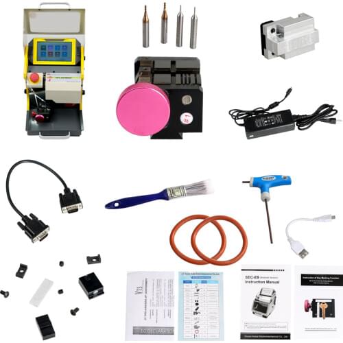 2019 Latest SEC-E9 CNC Automated Key Cutting Machine with Android Tablet Get Free for Ford Tibbe Jaws FO21 Clamp