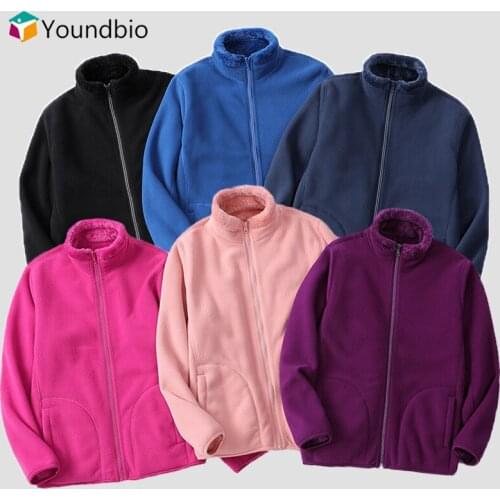 2021 Polar Fleece Jacket Women Warm Korean Plus Size Autumn Winter Ski Jacket Coat Female Soft Thermal Coral Fleece Jacket