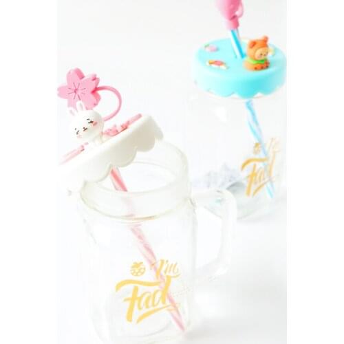 450ML Glass Cup Sport Water Bottle with Straw Portable Drinkware Water Cup Camping Bike Bottle Kitchen Tools Drink Bottle