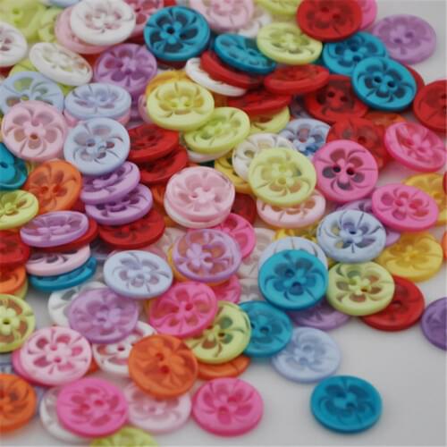 50/100pcs 13 mm New Plastic the flowers the Button / Sewing lots Mix PT95