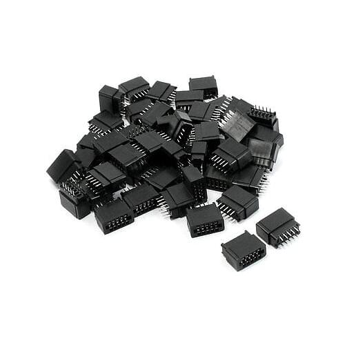 50 Pcs Male 2.54mm Pitch IDC Connector Headers 10 Pins for Eletronic Parts S-10M-2.54