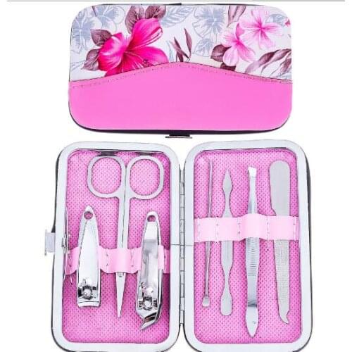 7pcs Nail Care Tools Manicure Sets Nail Clippers Nail Scissors Tweezer Manicure Pedicure Set Travel Grooming Kit with Retail Pac