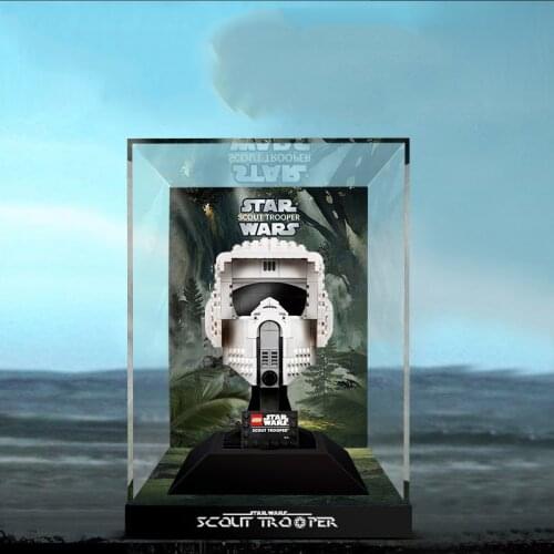 3mm Building Block Acrylic Display Box Show Case for 75305 Scout helmet (Not Including Block Kit)