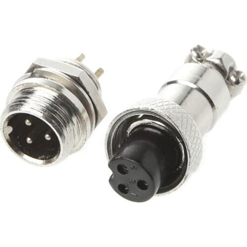 Aviation Plug Male & Female Wire Panel Metal Connector 12mm 2/3/4/5/6 Pin GX12