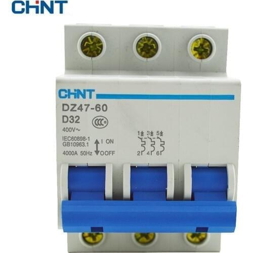 CHINT Mini Circuit Breaker DZ47-60 3P D32 A Safe And Effective Voltage Protection Device 32A